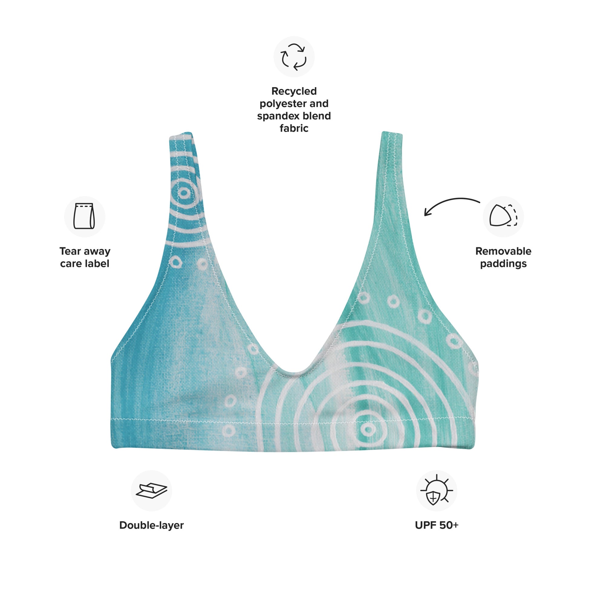 All-Over Print Recycled Padded Bikini Top