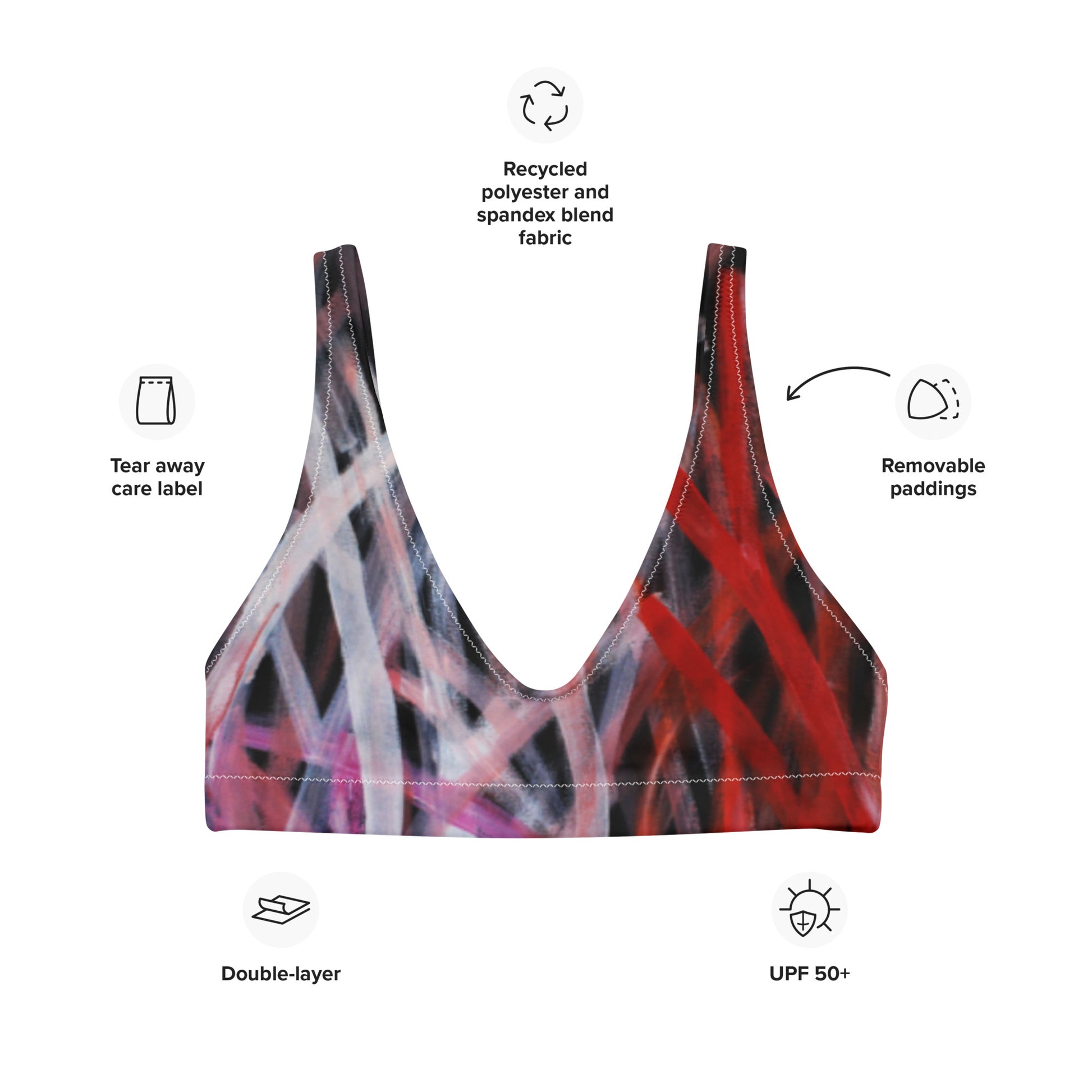 All-Over Print Recycled Padded Bikini Top