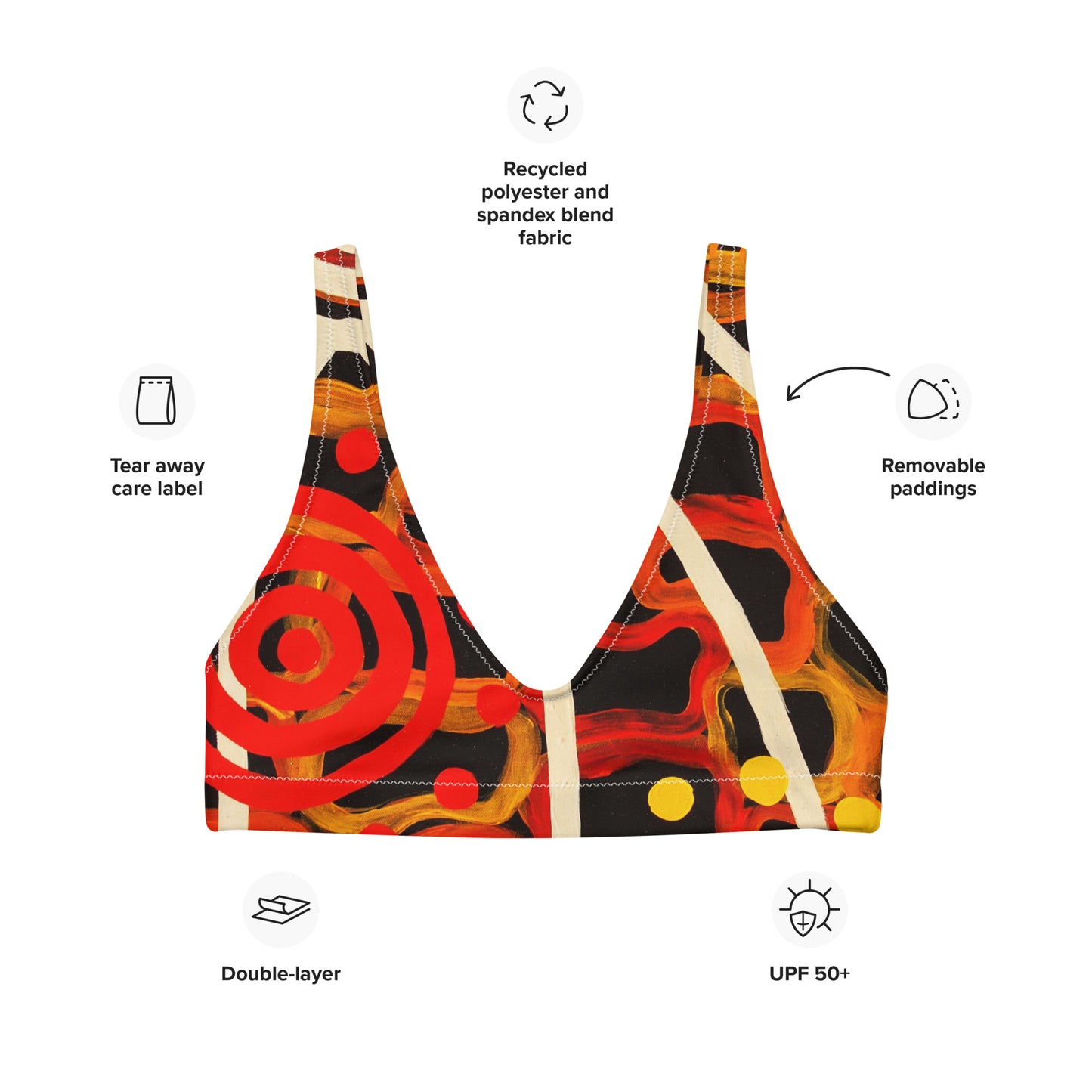 Recycled padded bikini top