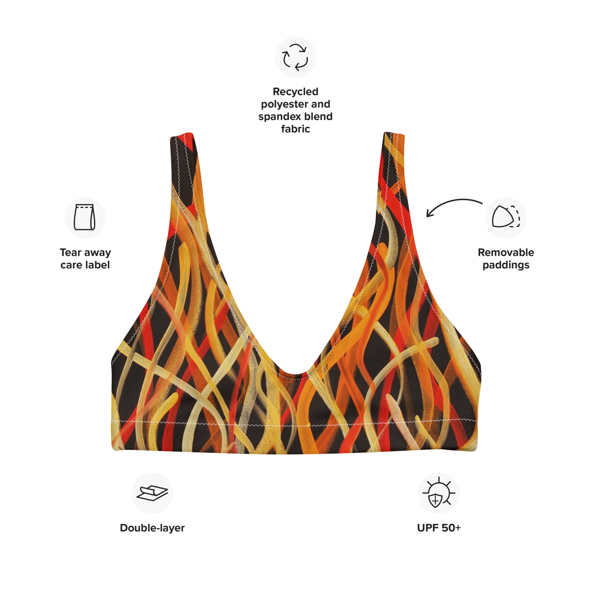 All-Over Print Recycled Padded Bikini Top