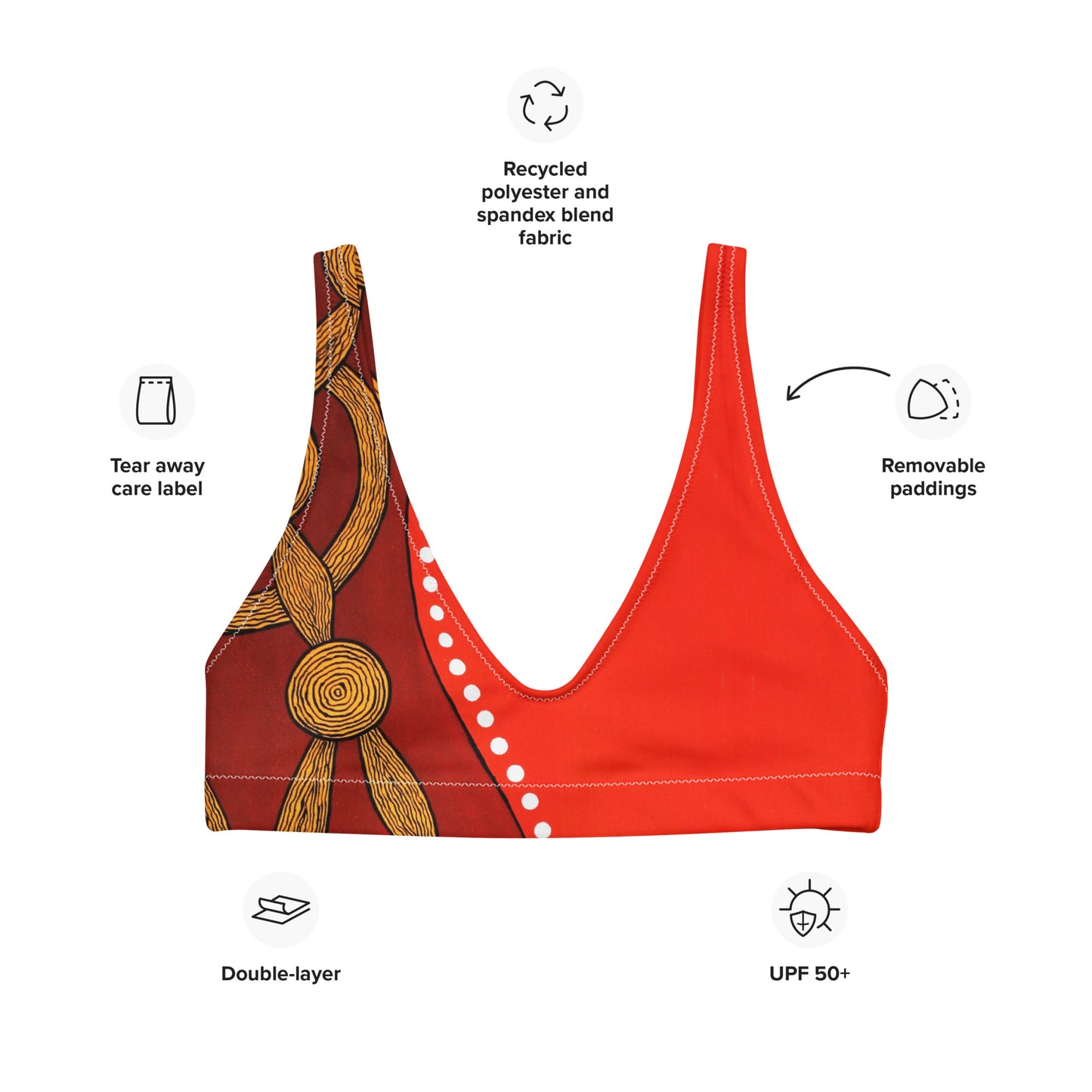 Recycled padded bikini top