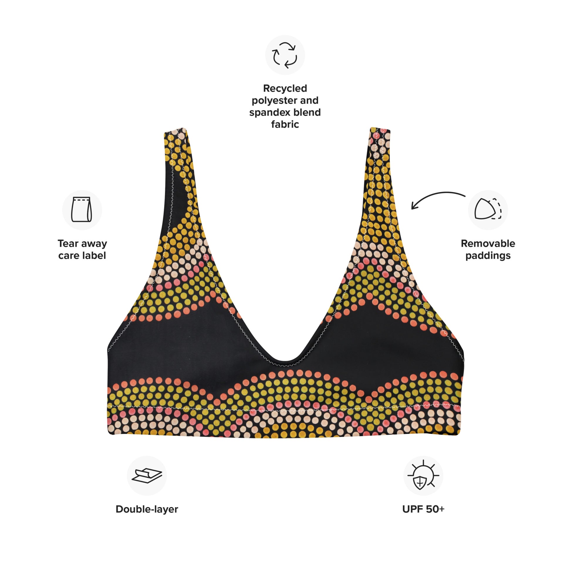 All-Over Print Recycled Padded Bikini Top