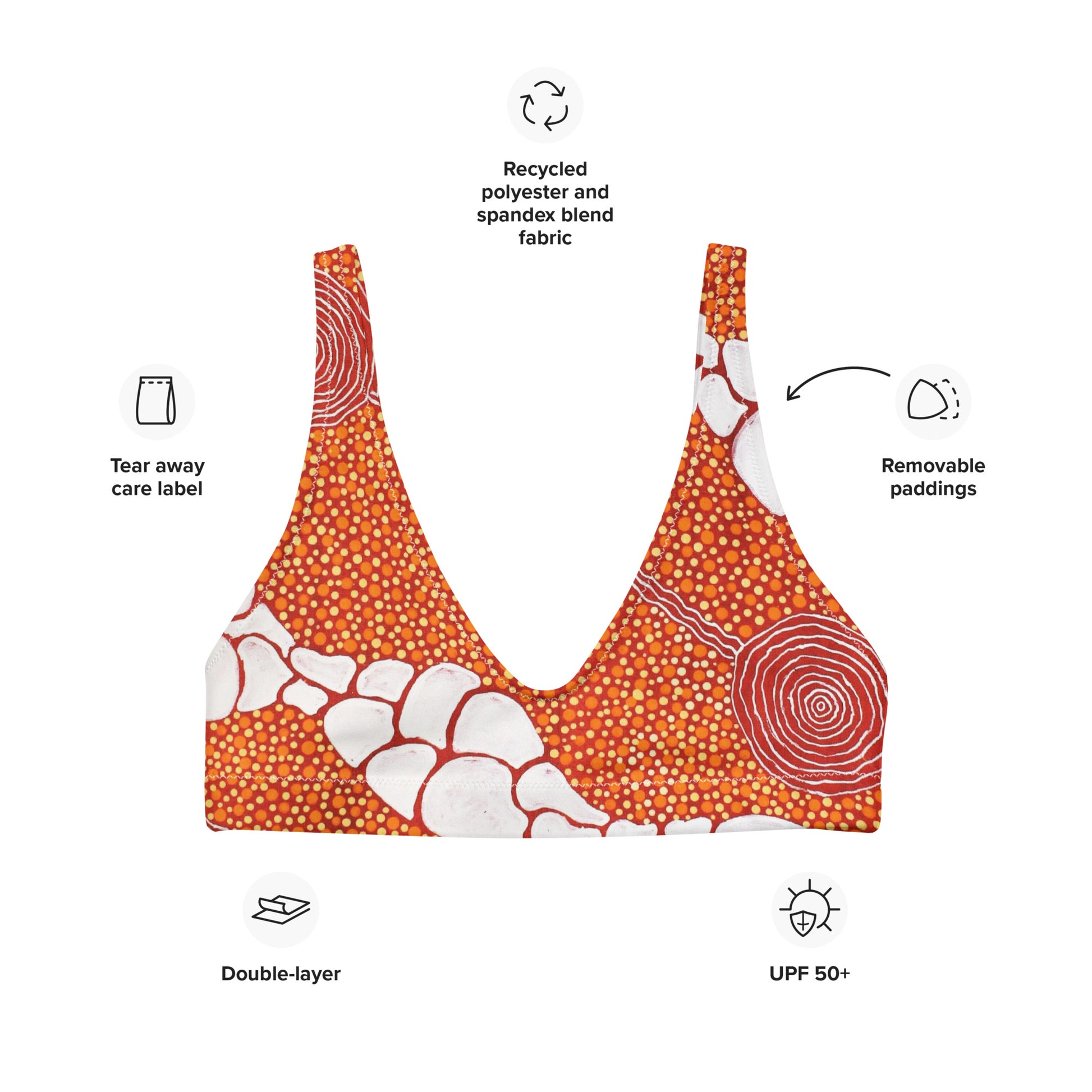 All-Over Print Recycled Padded Bikini Top