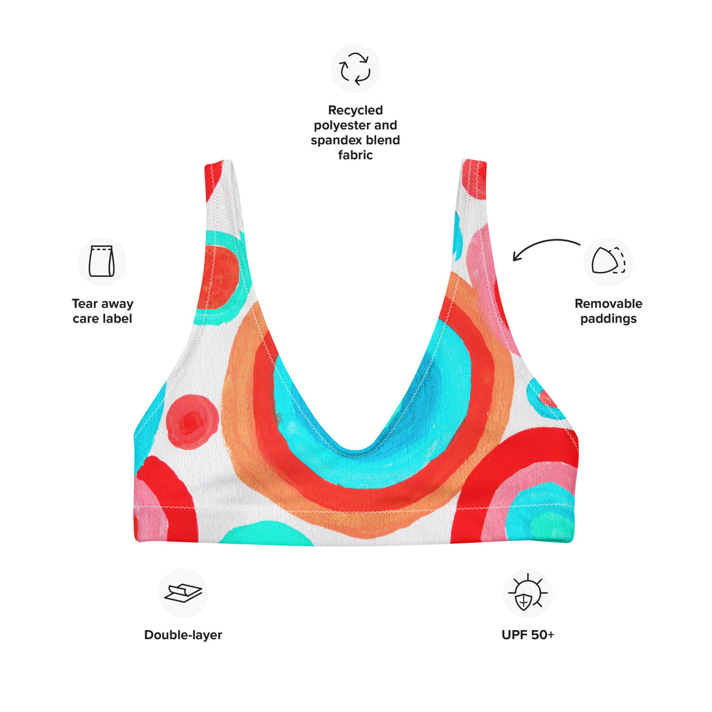 All-Over Print Recycled Padded Bikini Top