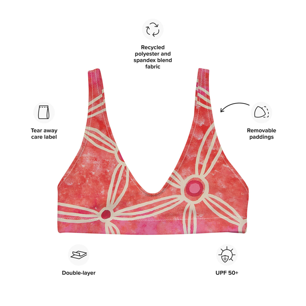 All-Over Print Recycled Padded Bikini Top