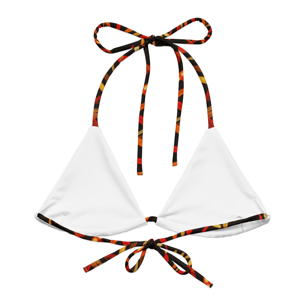 All-over print recycled string bikini top