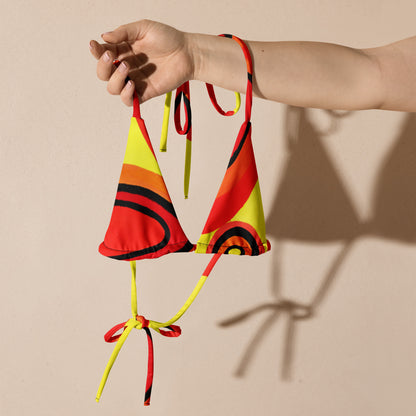 All-over print recycled string bikini top