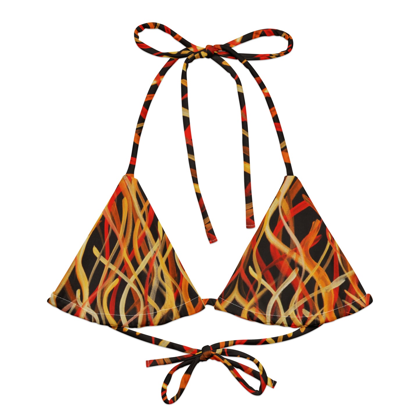All-over print recycled string bikini top