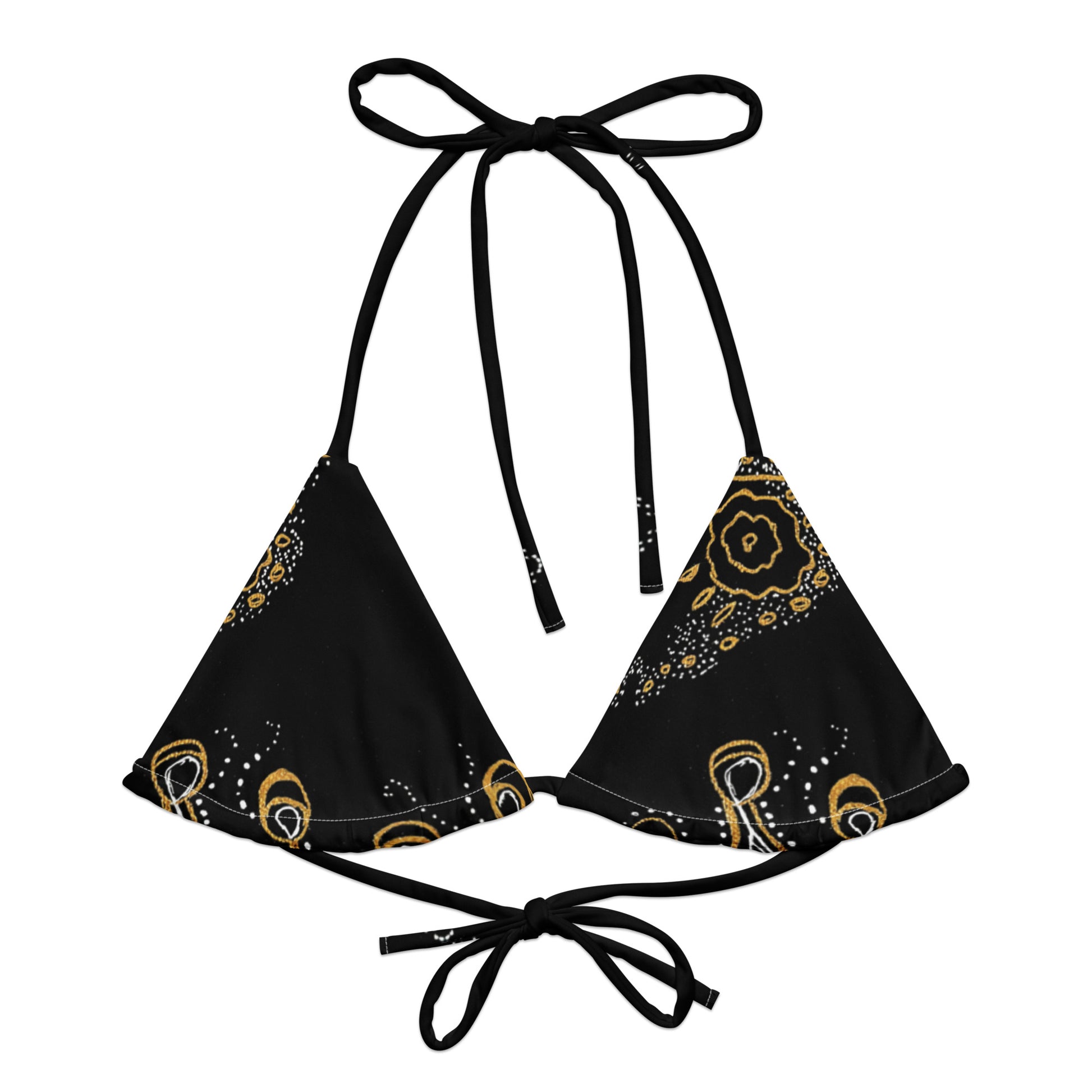 All-over print recycled string bikini top