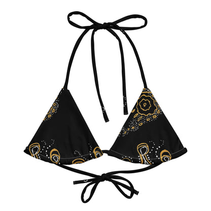 All-over print recycled string bikini top