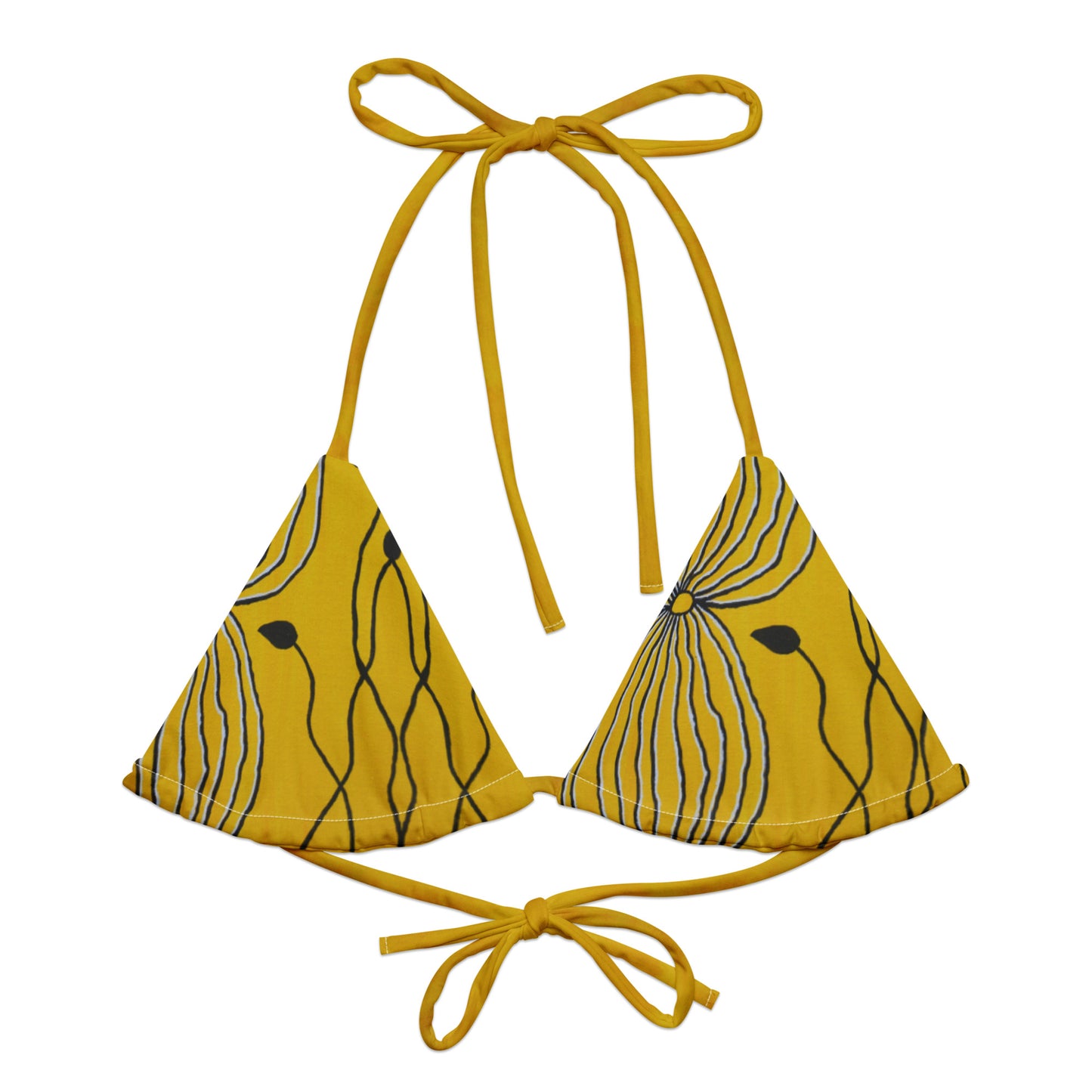 All-over print recycled string bikini top