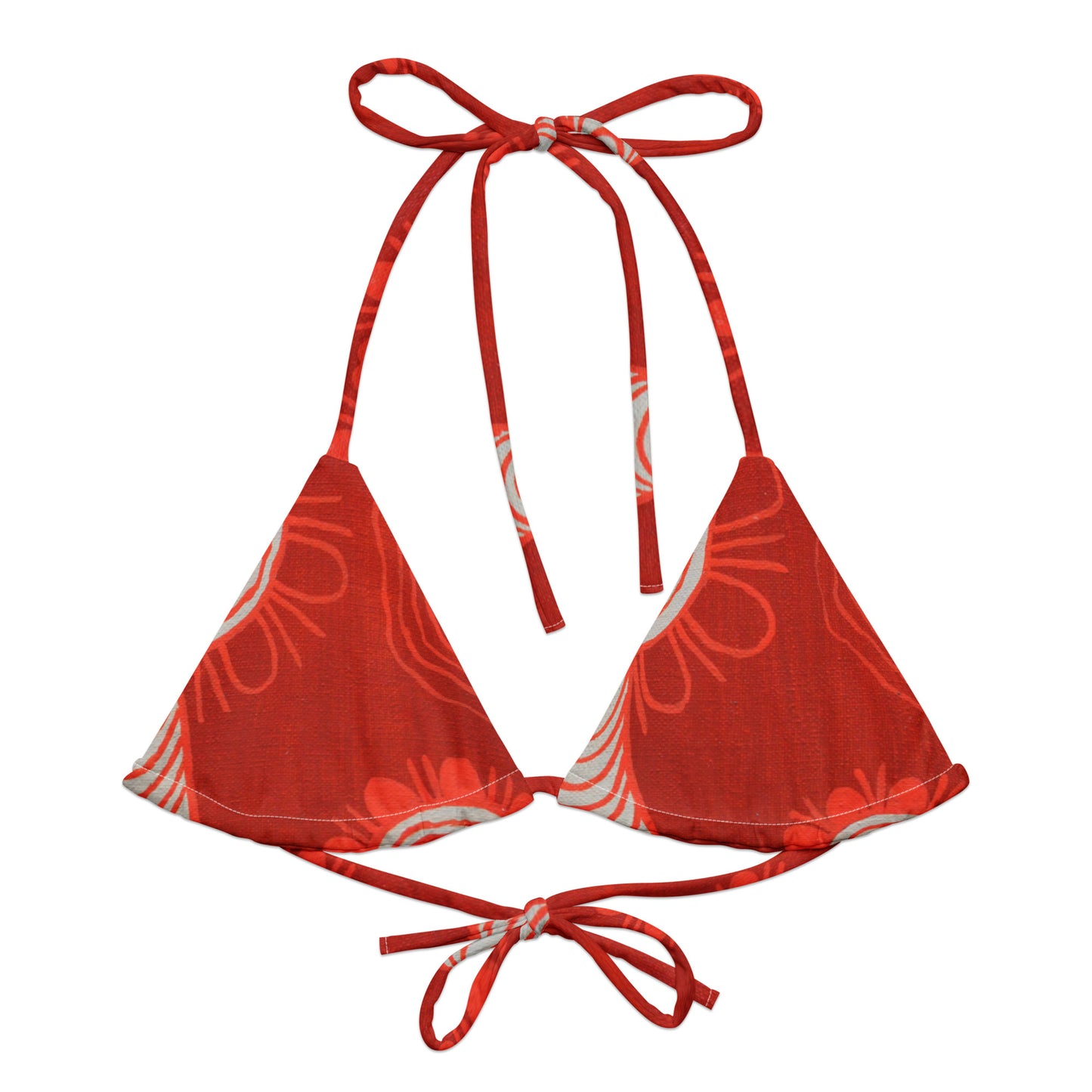 All-over print recycled string bikini top