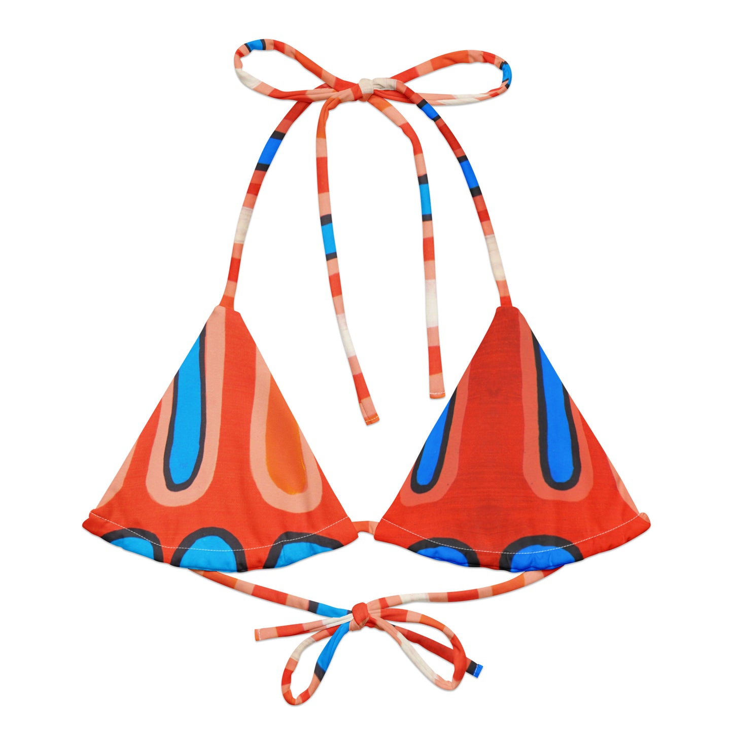 All-over print recycled string bikini top