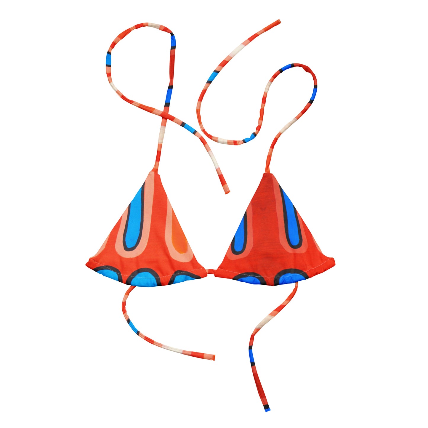 All-over print recycled string bikini top