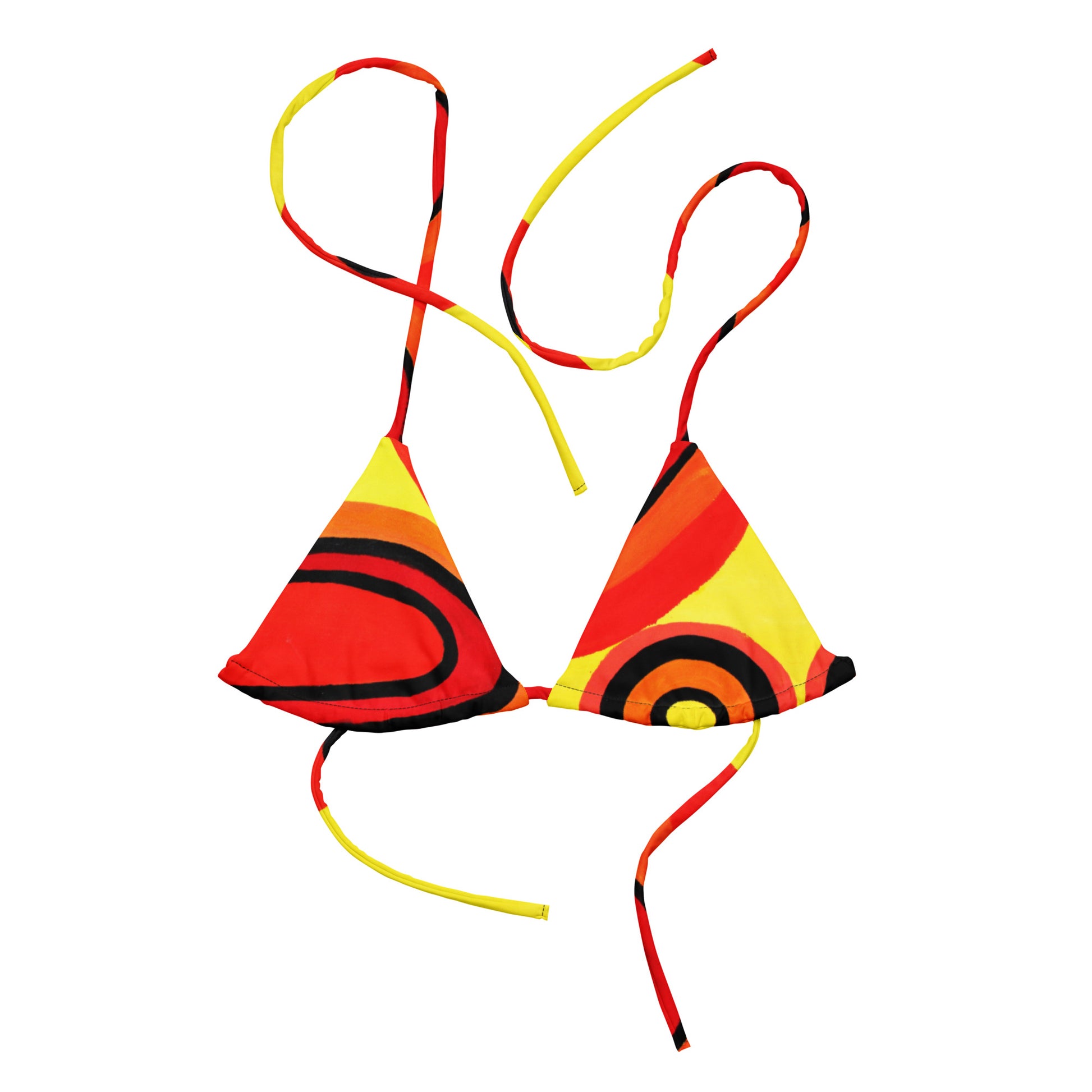 All-over print recycled string bikini top