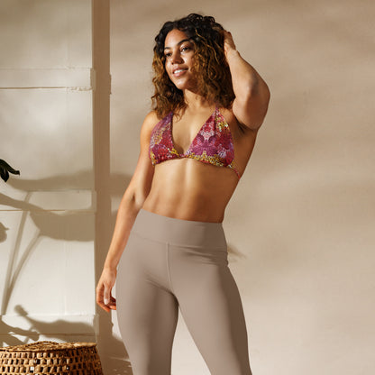 All-over print recycled string bikini top