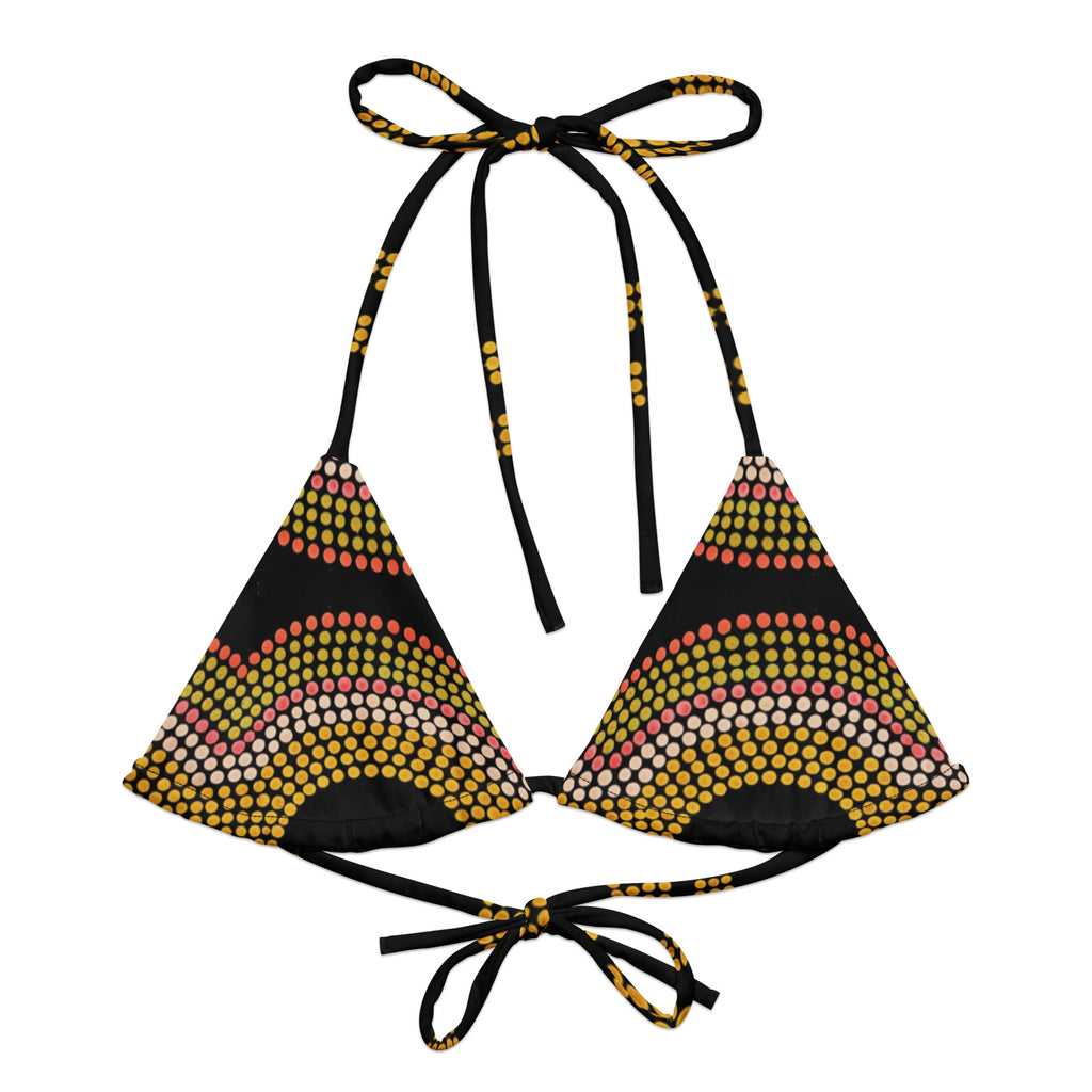 All-over print recycled string bikini top