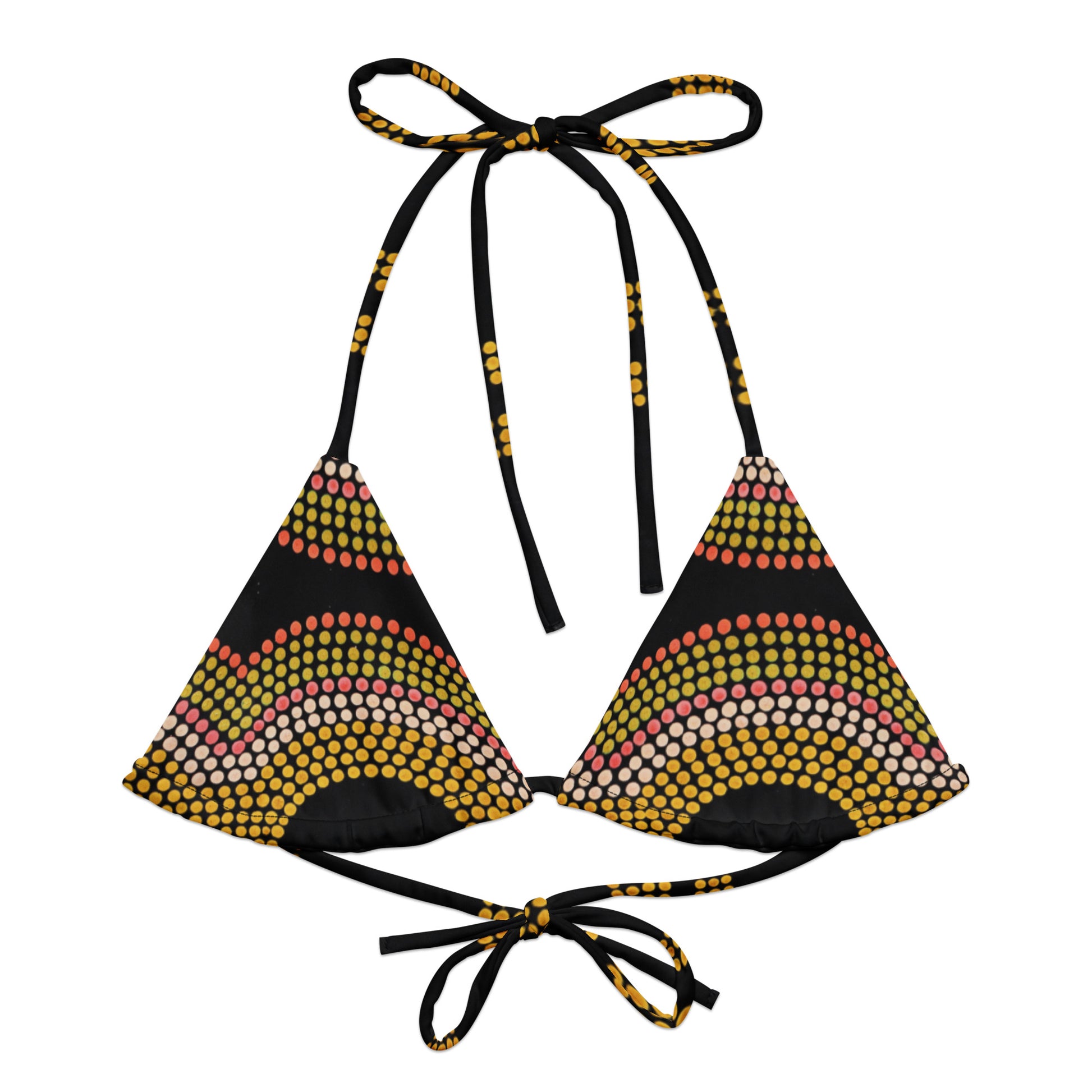 All-over print recycled string bikini top