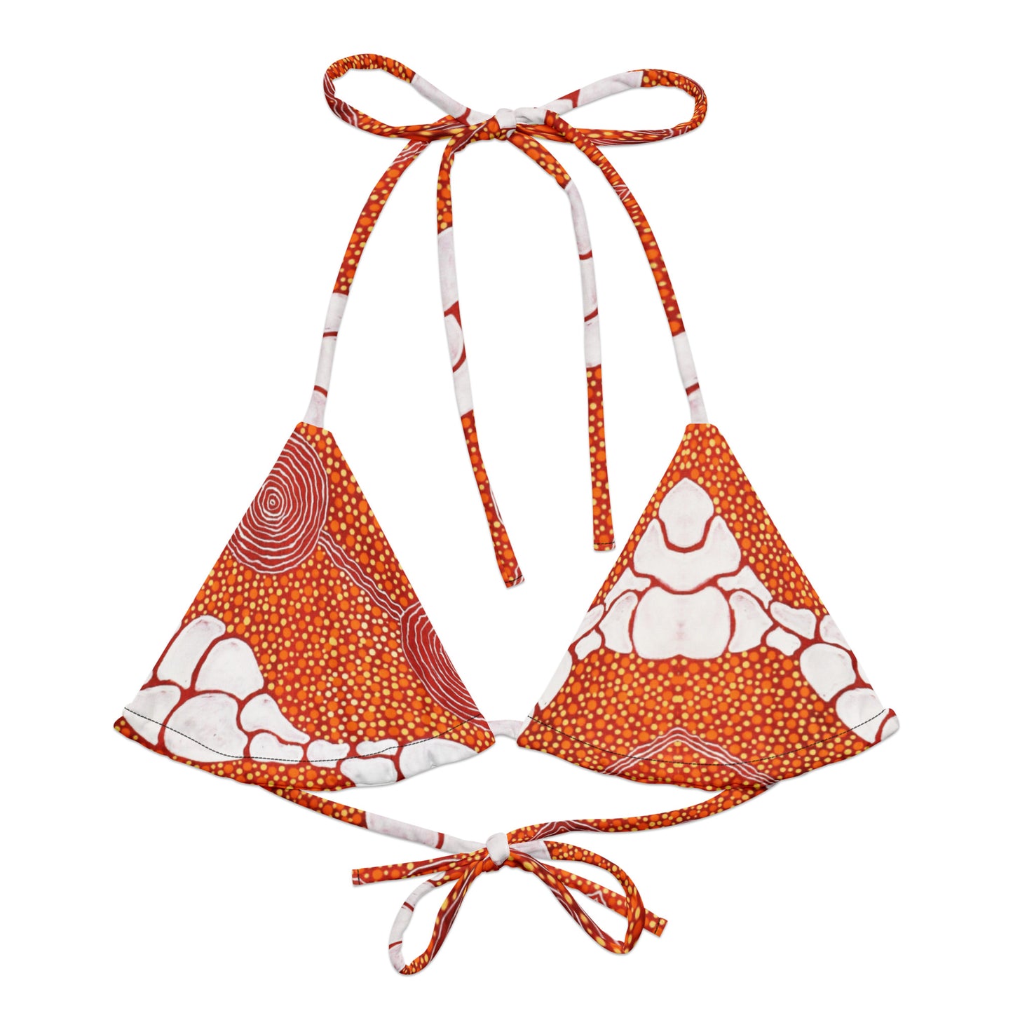 All-over print recycled string bikini top