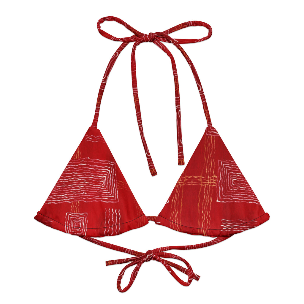 All-over print recycled string bikini top