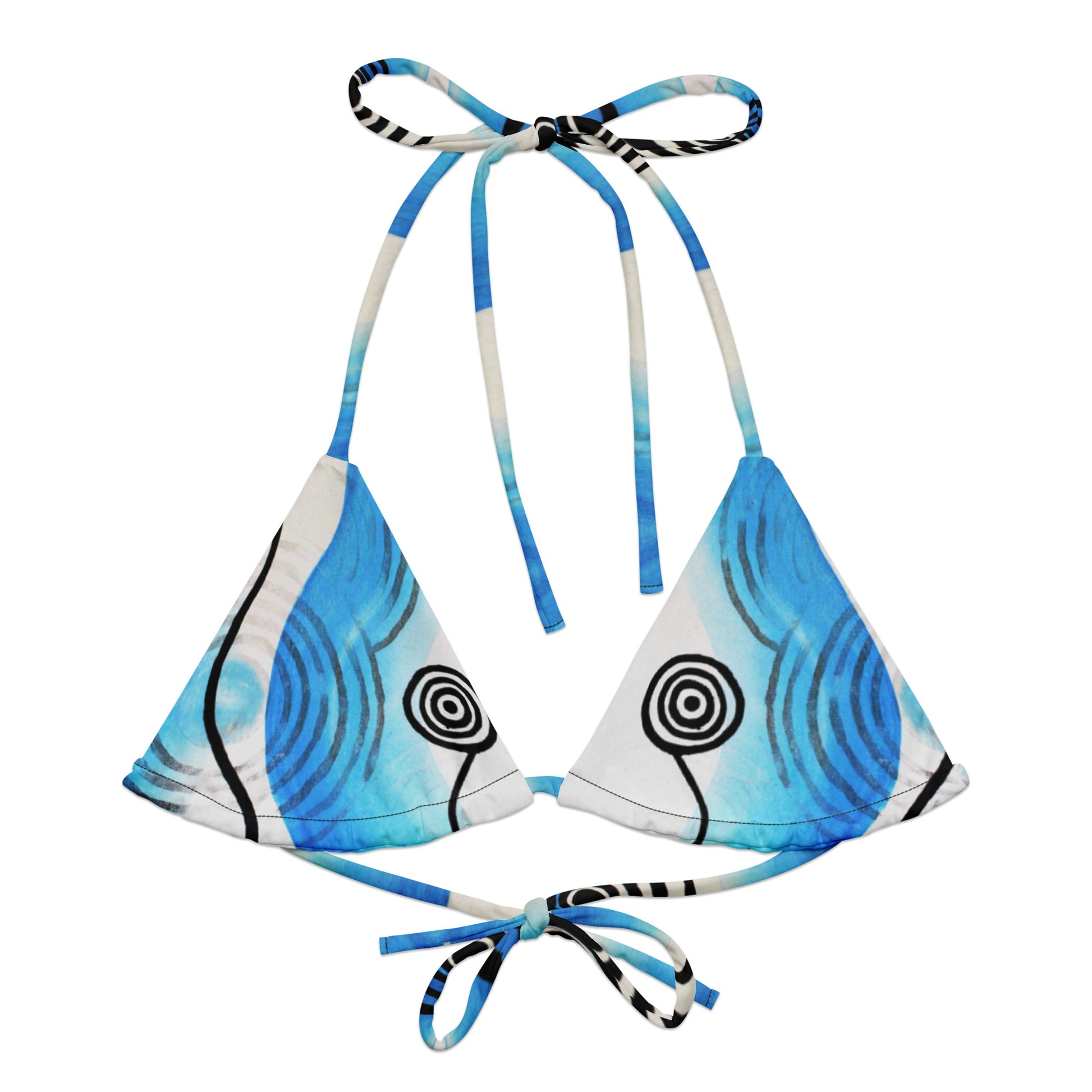 All-over print recycled string bikini top