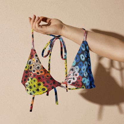 All-over print recycled string bikini top