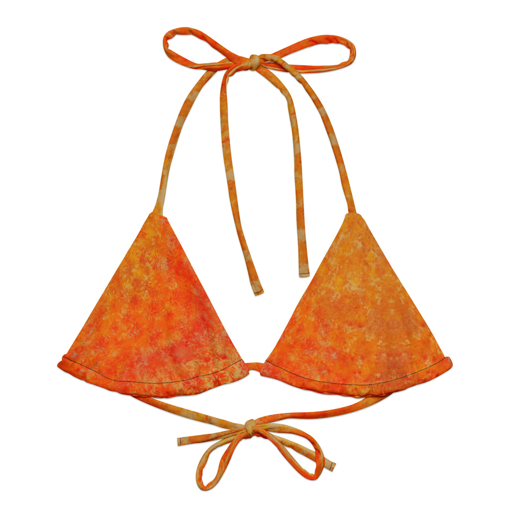 All-over print recycled string bikini top