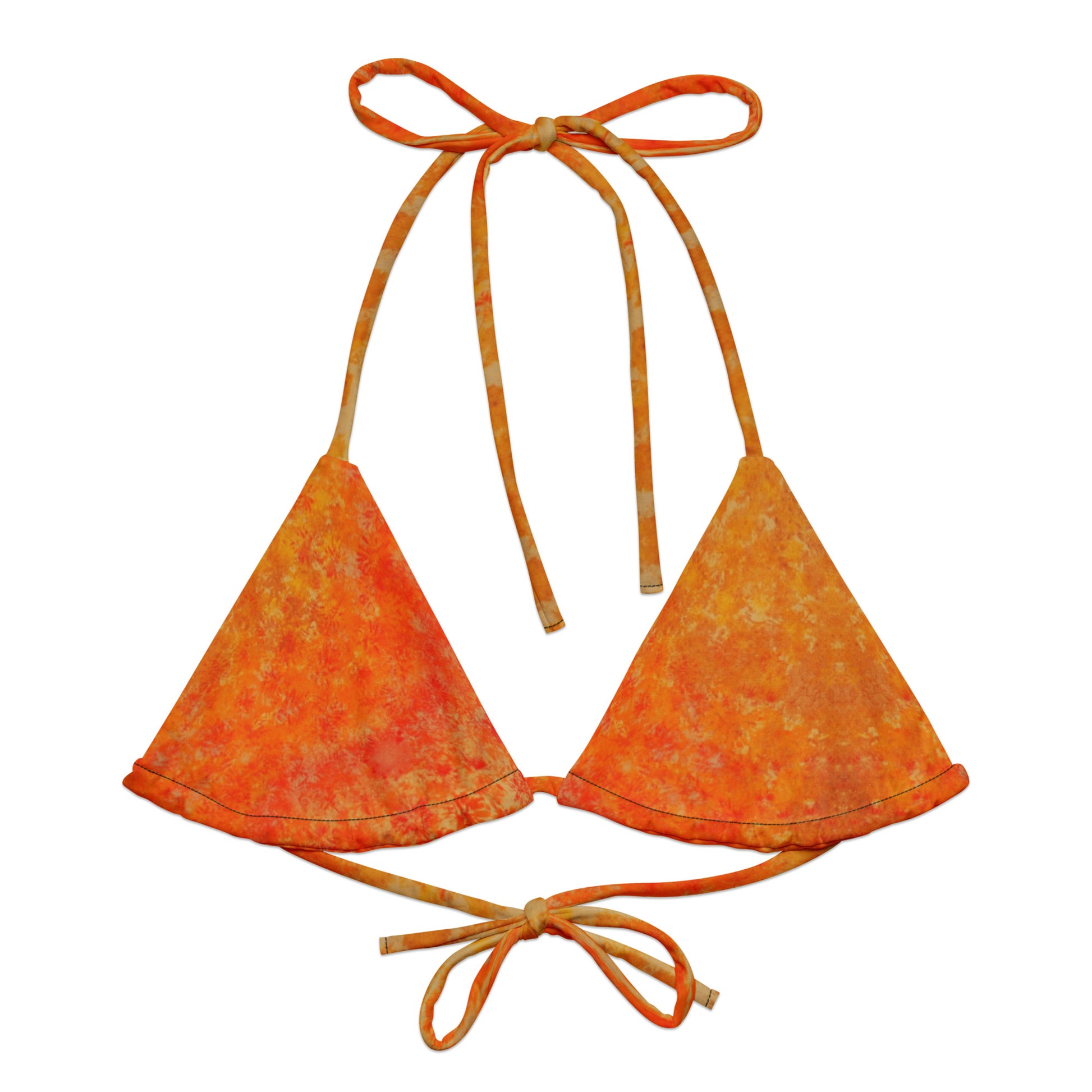 All-over print recycled string bikini top