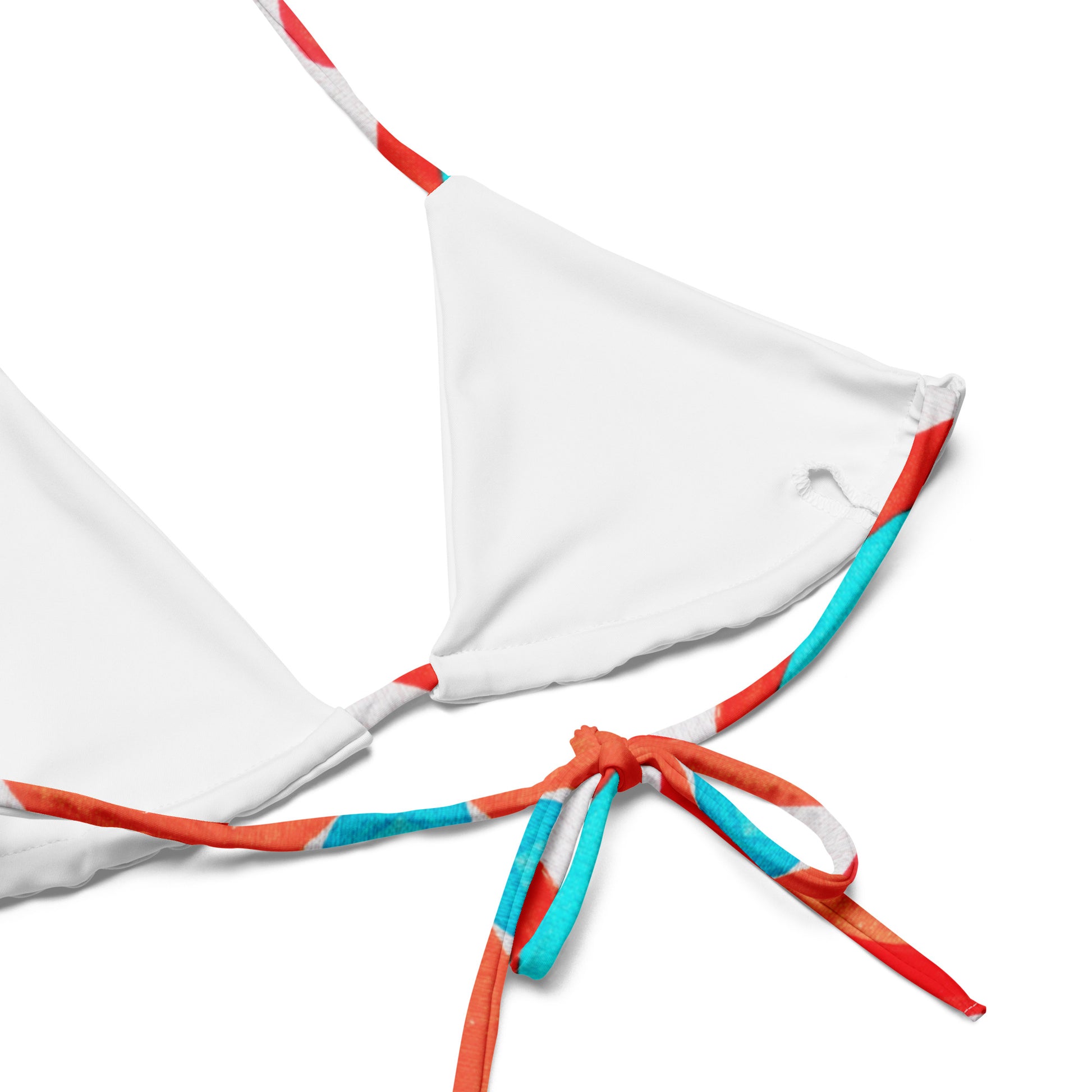All-over print recycled string bikini top