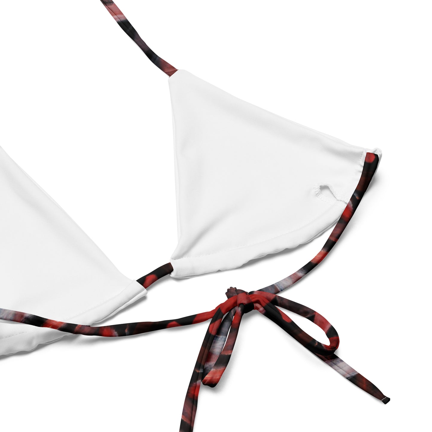 All-over print recycled string bikini top