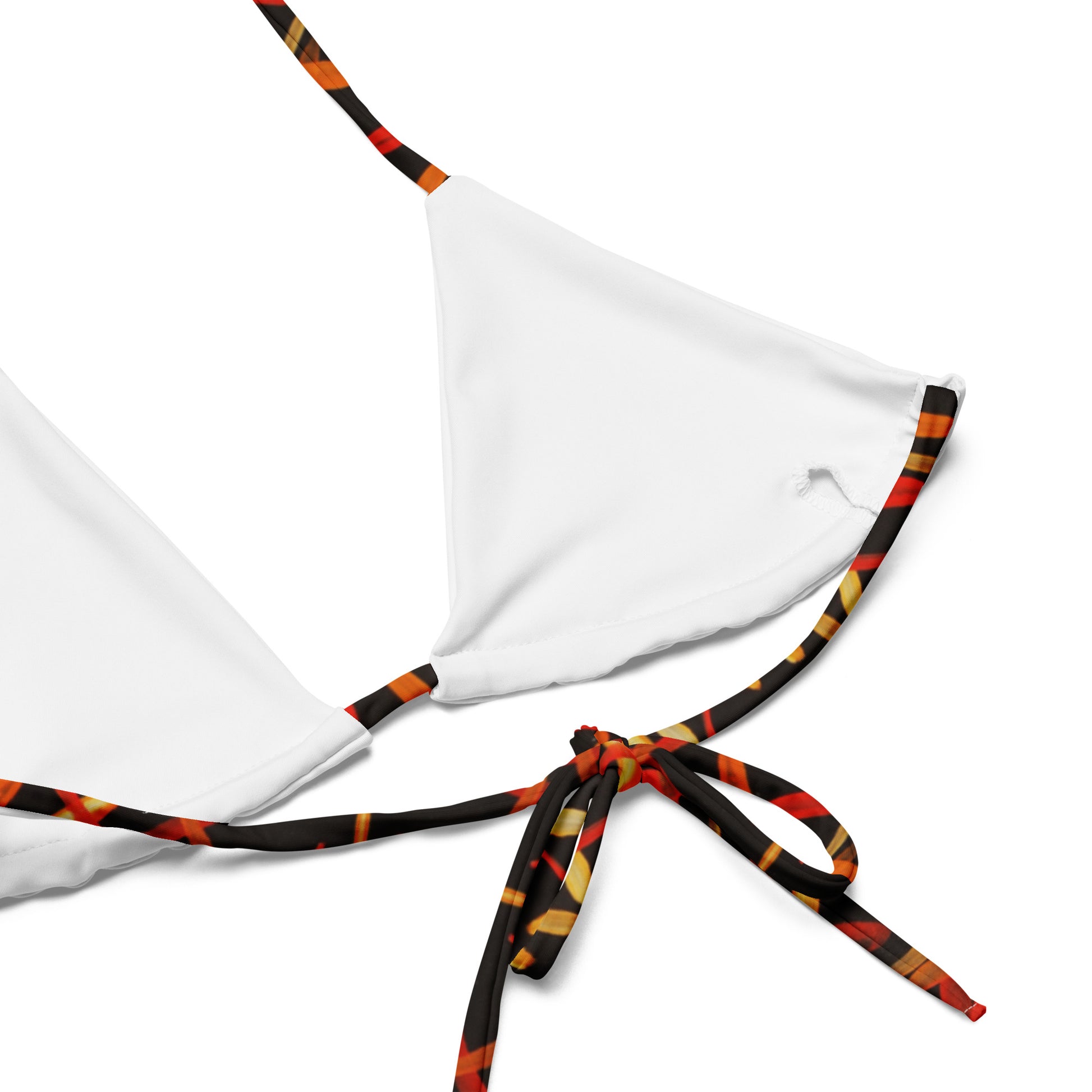 All-over print recycled string bikini top