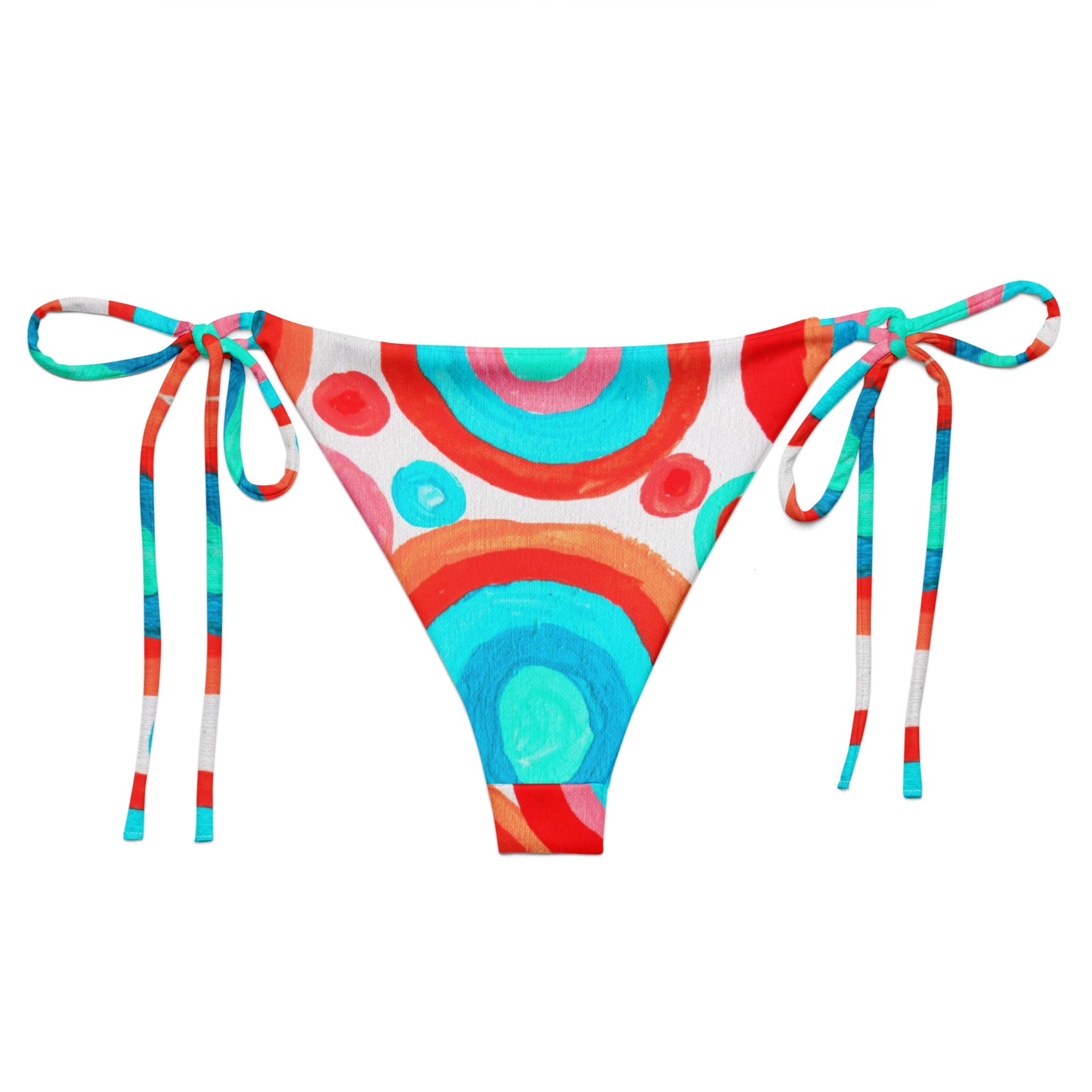 All-over print recycled string bikini bottom