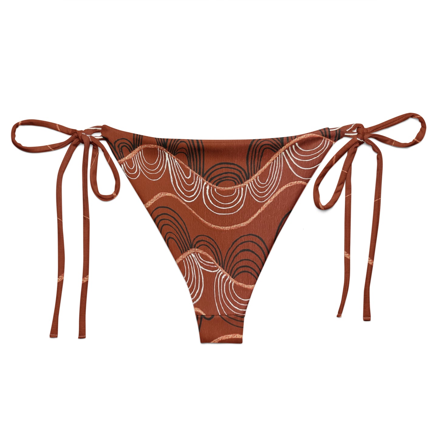 All-over print recycled string bikini bottom