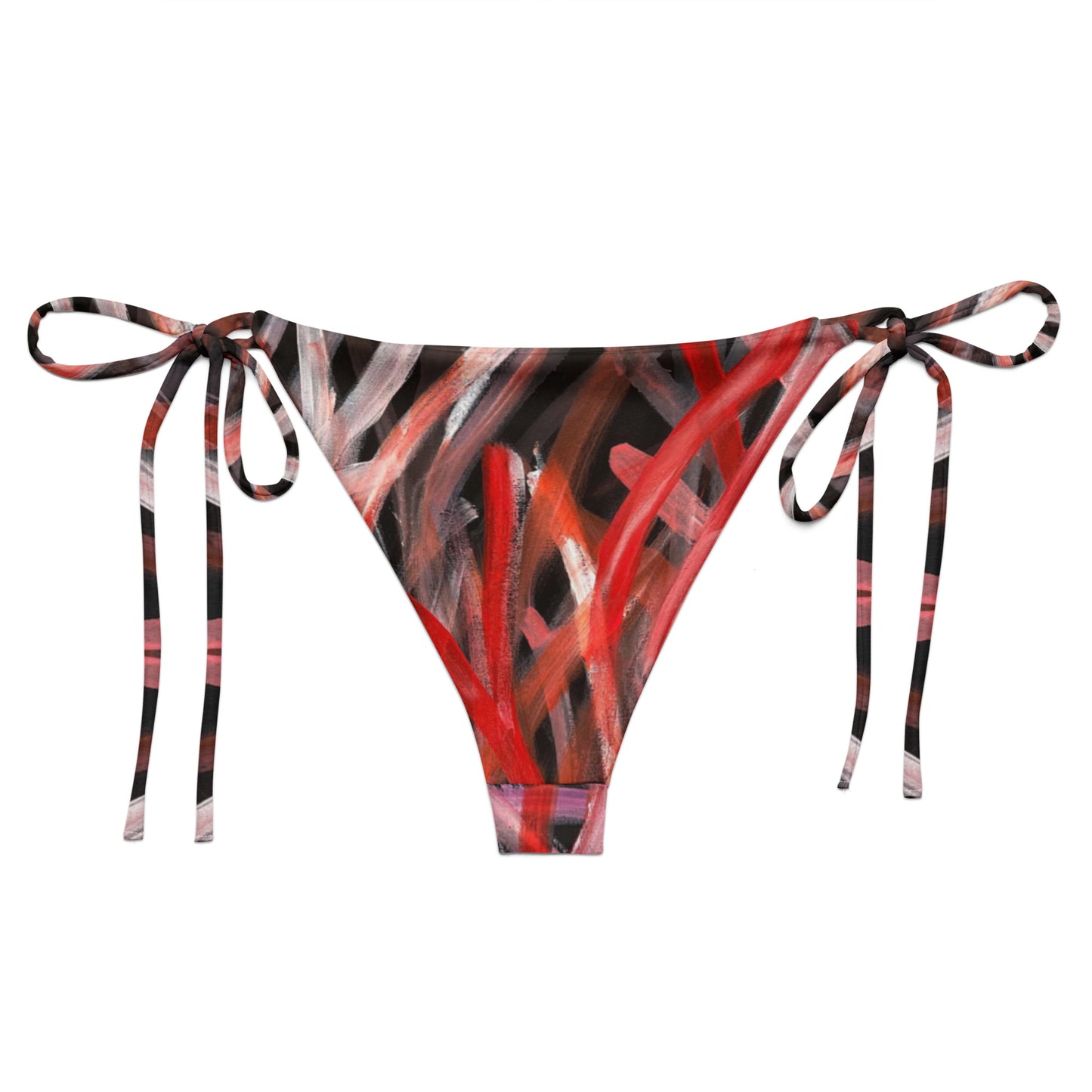 All-over print recycled string bikini bottom