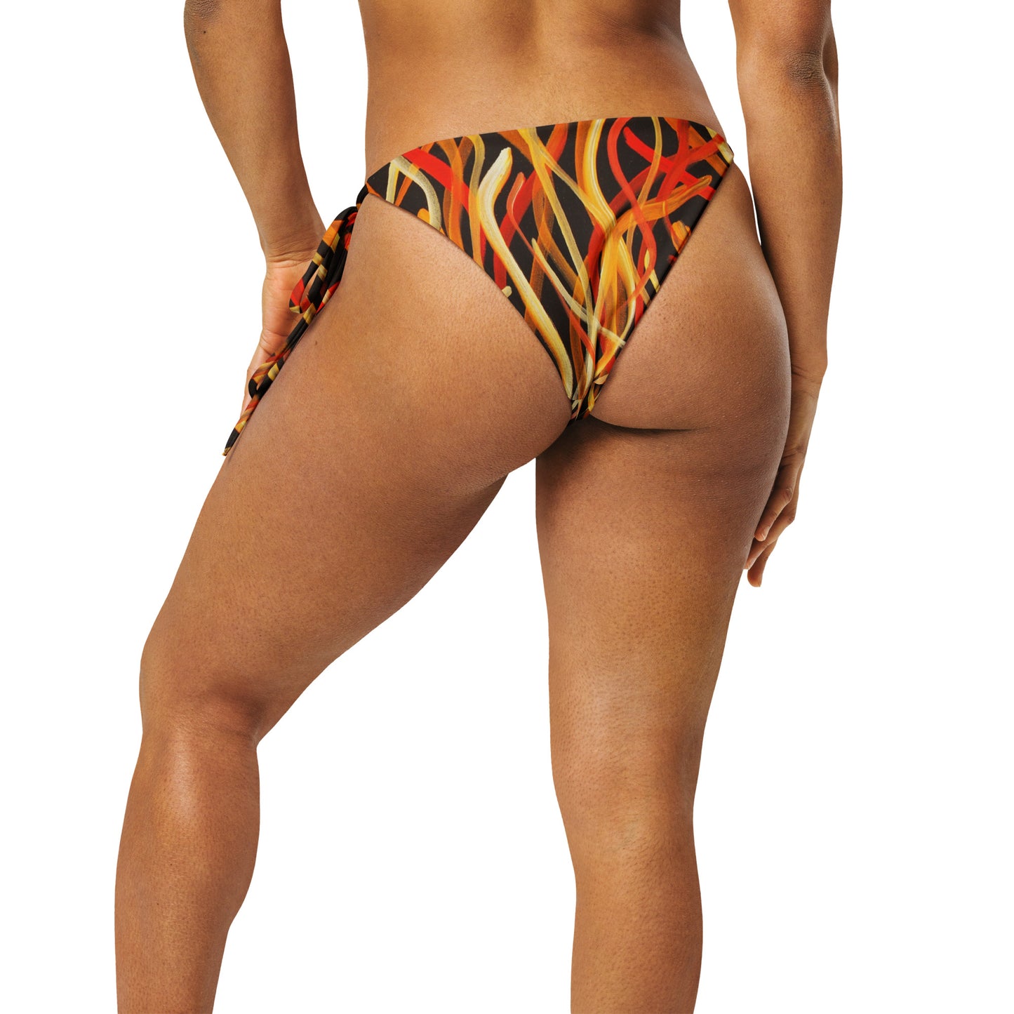 All-over print recycled string bikini bottom