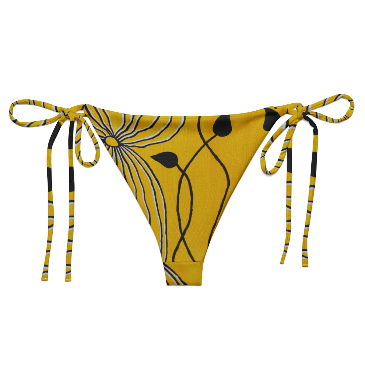 All-over print recycled string bikini bottom