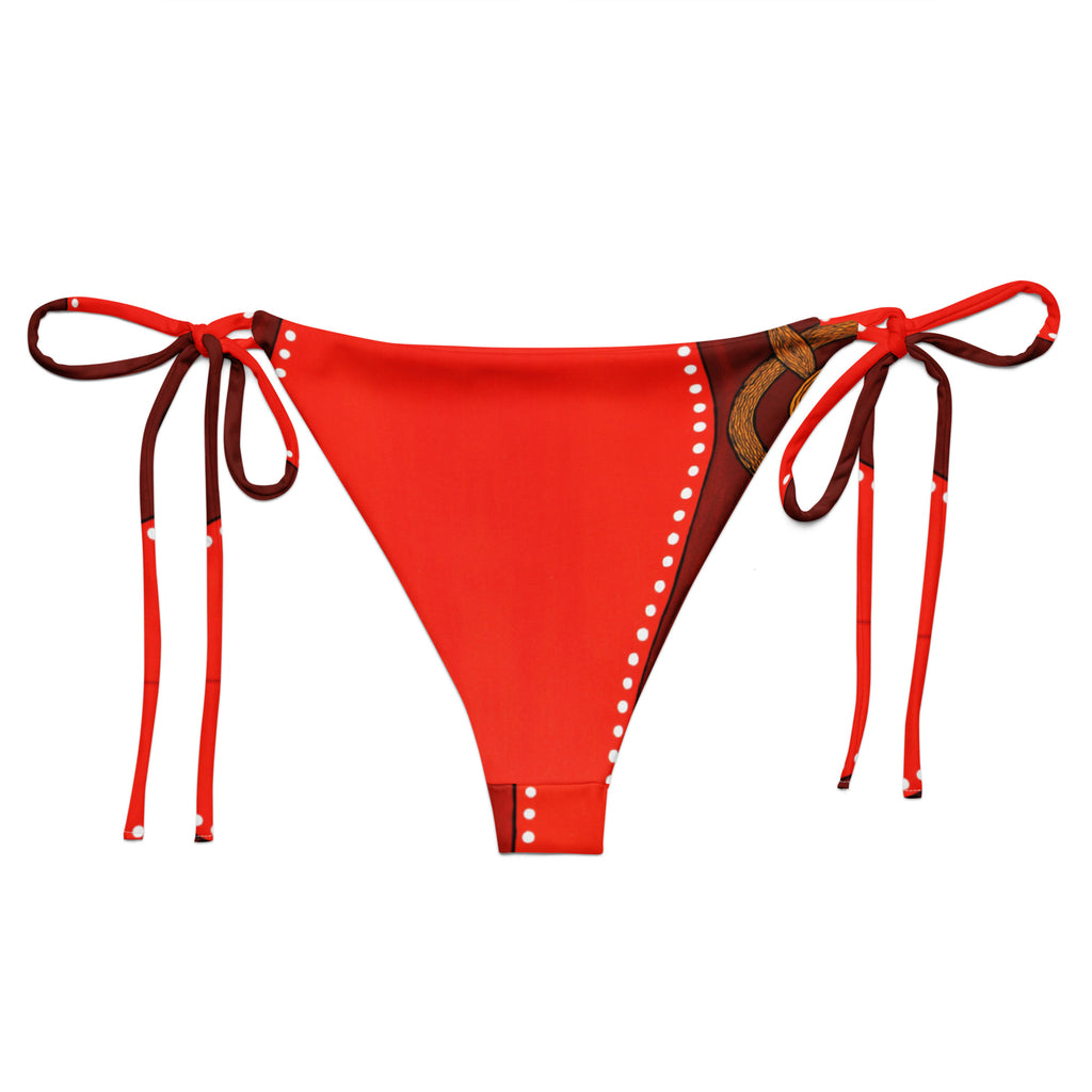 All-over print recycled string bikini bottom