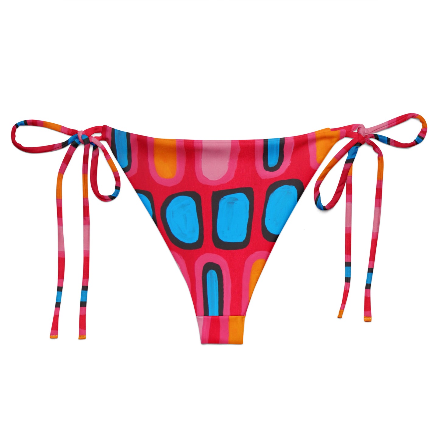 All-over print recycled string bikini bottom