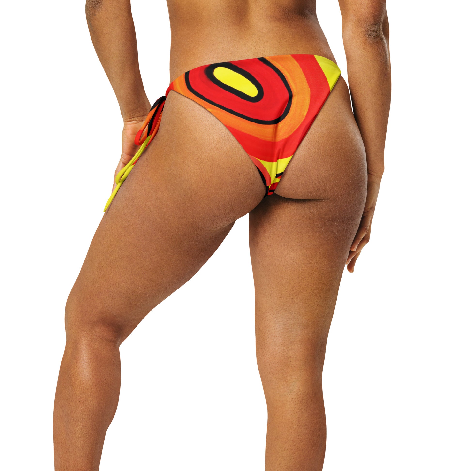 All-over print recycled string bikini bottom