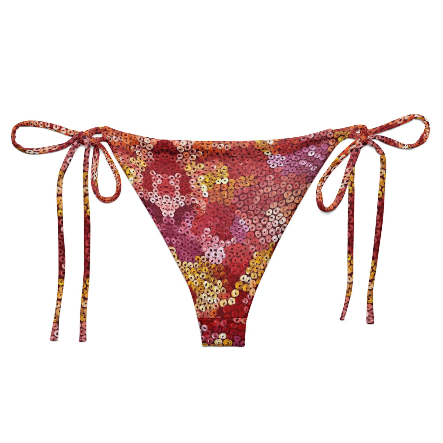 All-over print recycled string bikini bottom