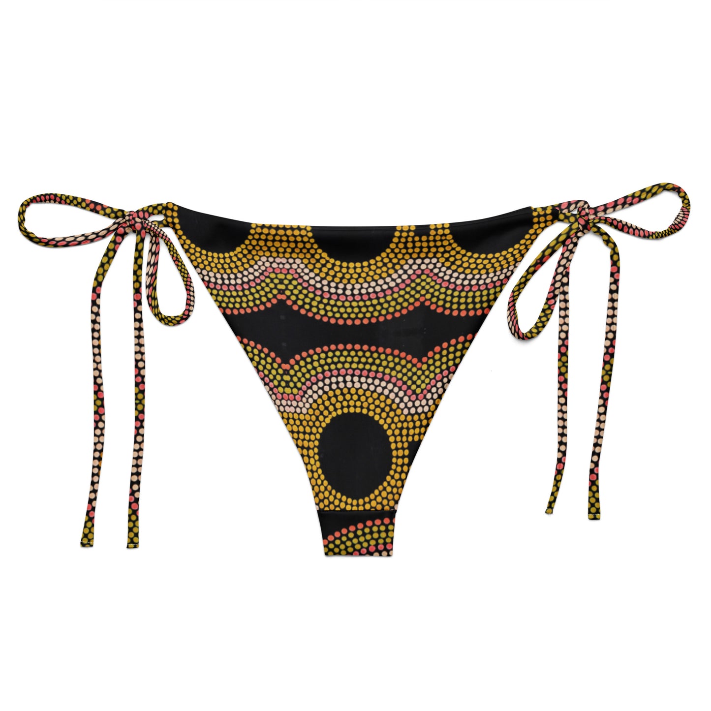 All-over print recycled string bikini bottom