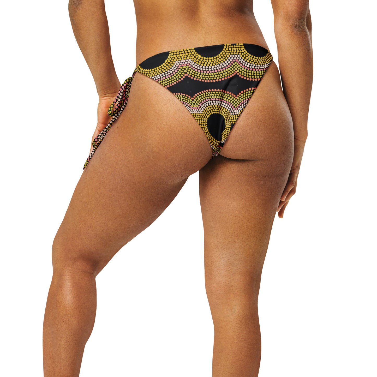 All-over print recycled string bikini bottom