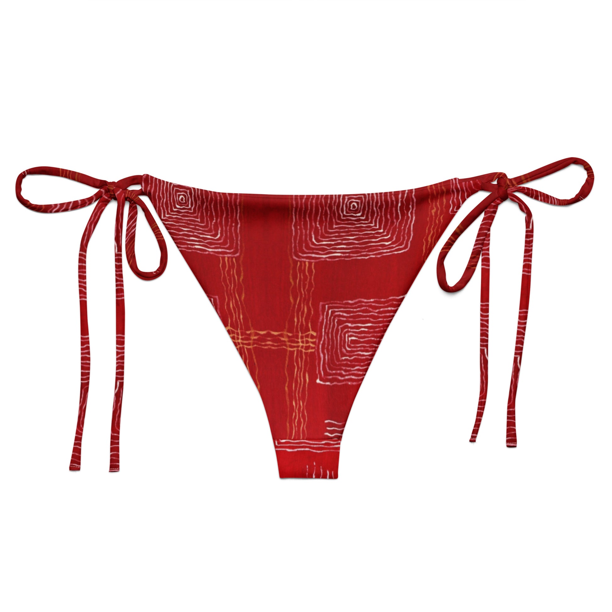 All-over print recycled string bikini bottom
