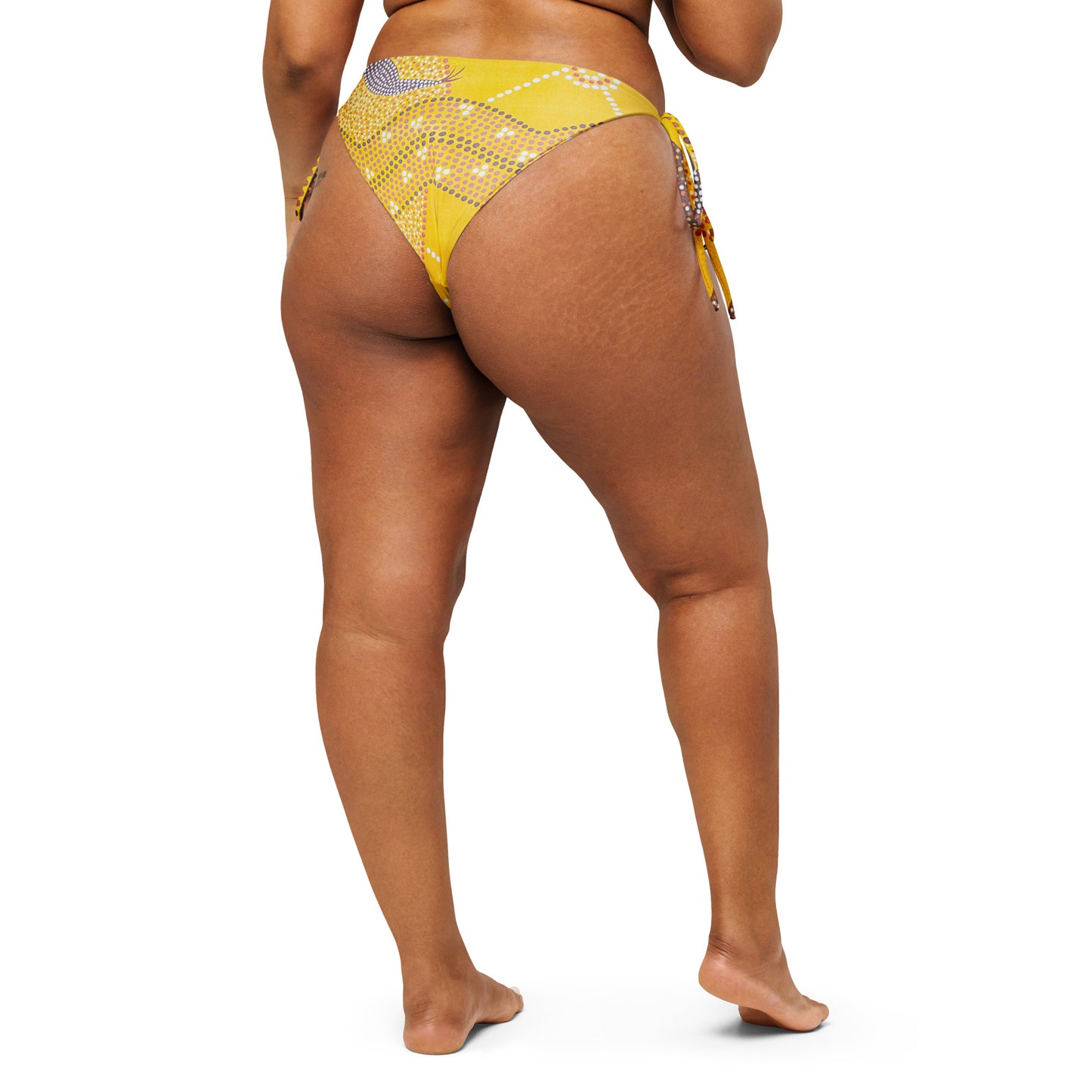 All-over print recycled string bikini bottom