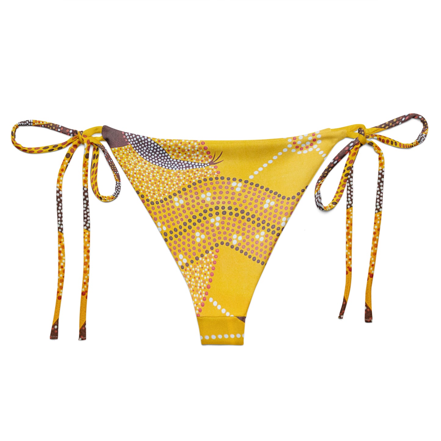 All-over print recycled string bikini bottom