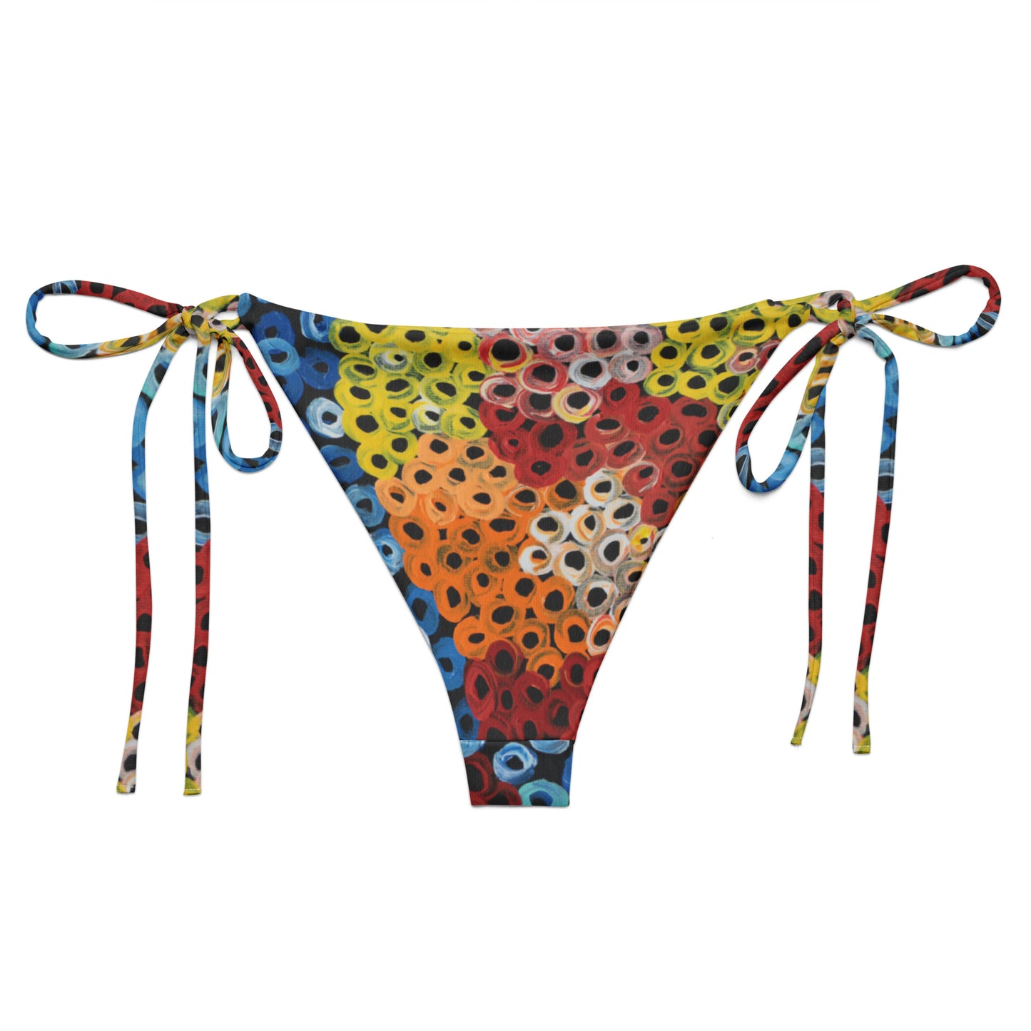 All-over print recycled string bikini bottom