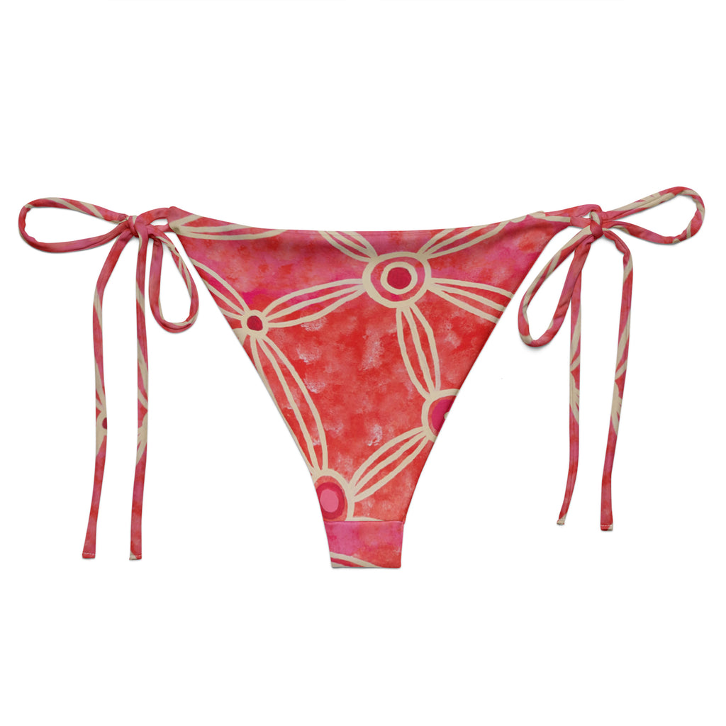 All-over print recycled string bikini bottom