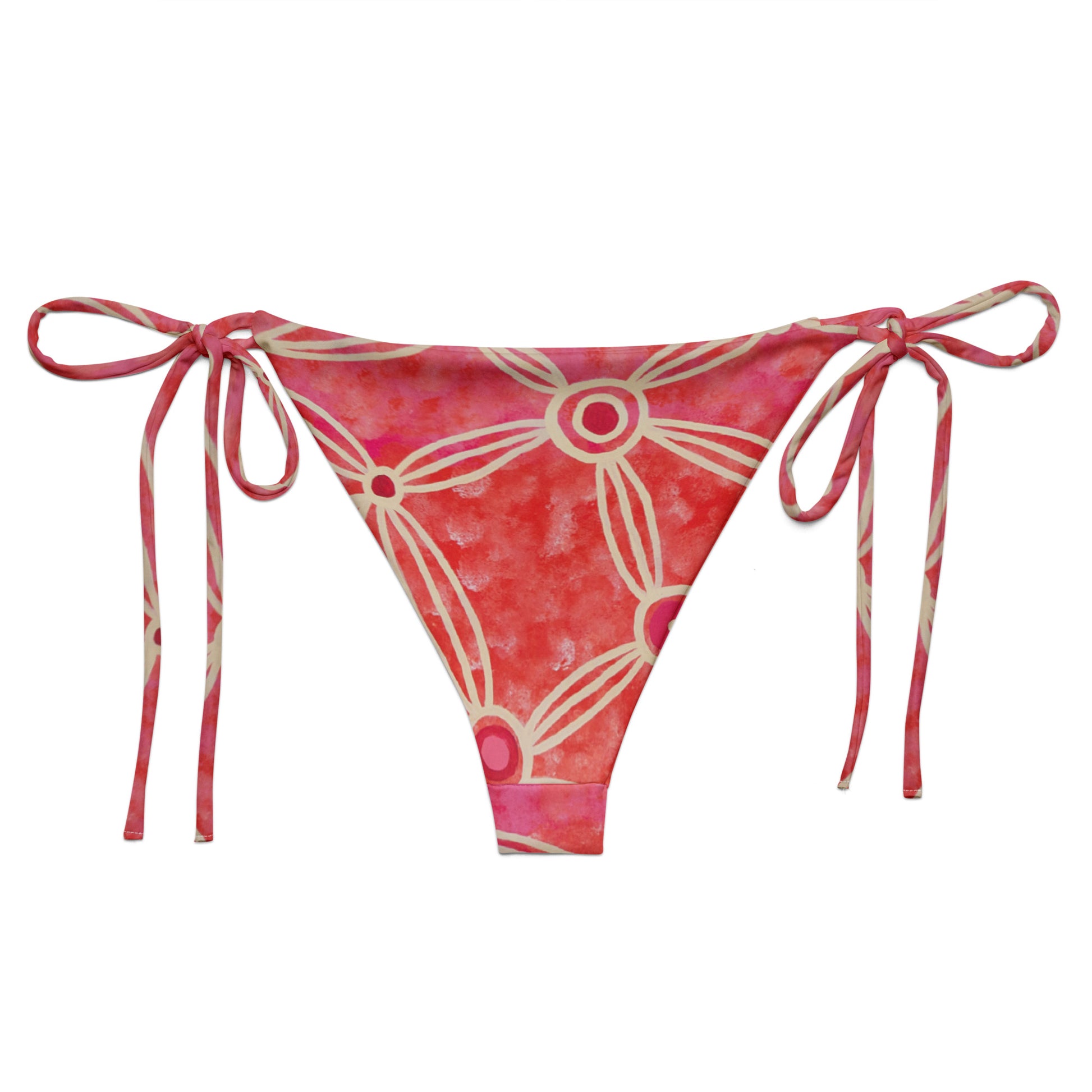 All-over print recycled string bikini bottom