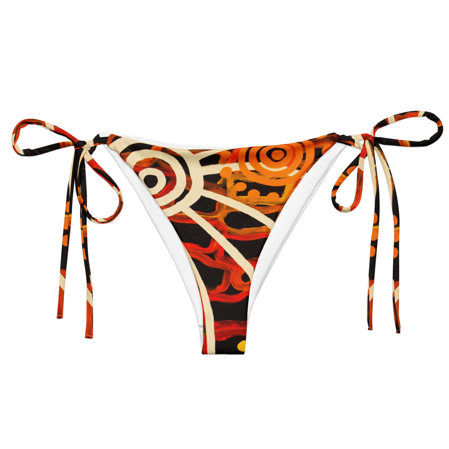 All-over print recycled string bikini bottom