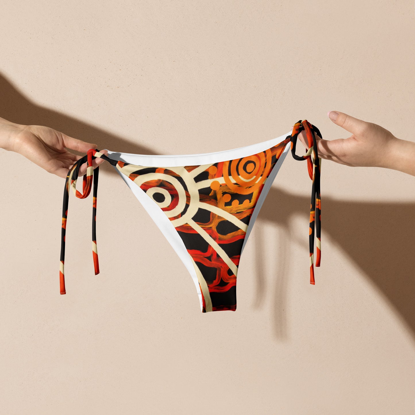 All-over print recycled string bikini bottom